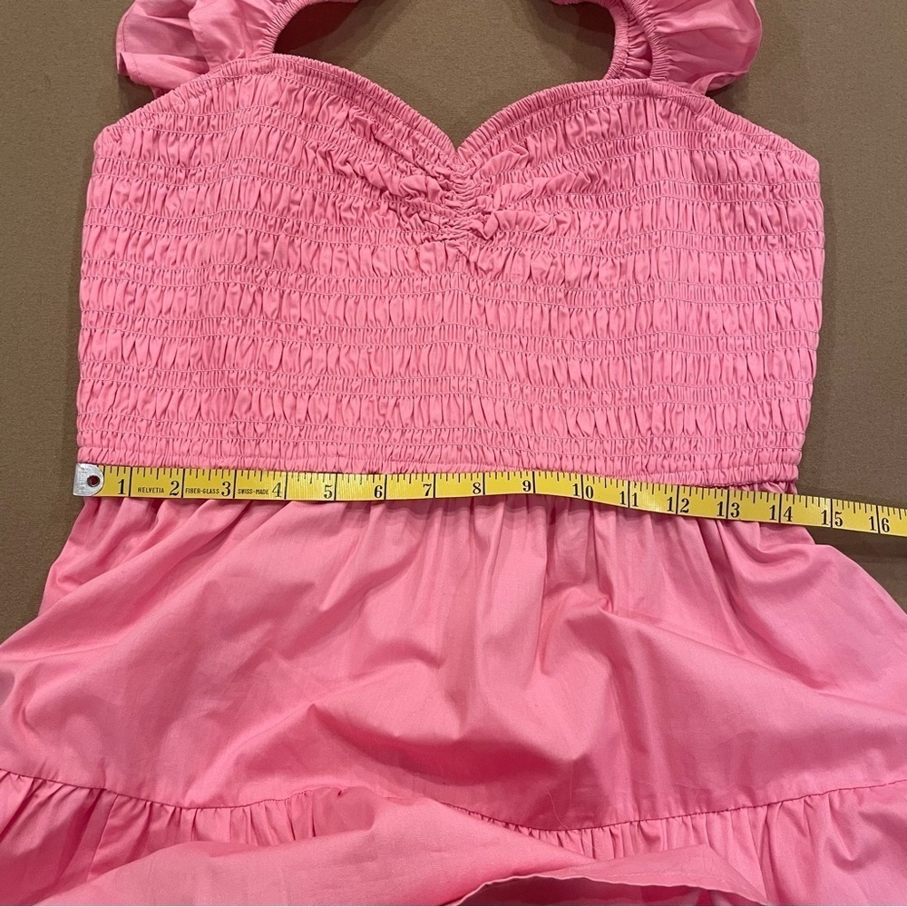 Abercrombie & Fitch Smocked Ruffle Strap Sweetheart Neckline Midi Dress Large T - Picture 12 of 13